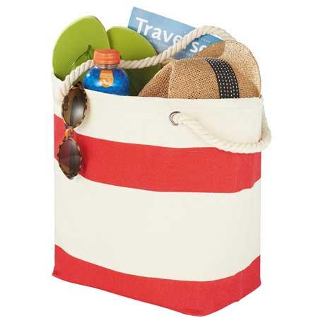 12 oz. Cotton Capri Stripes Shopper Tote